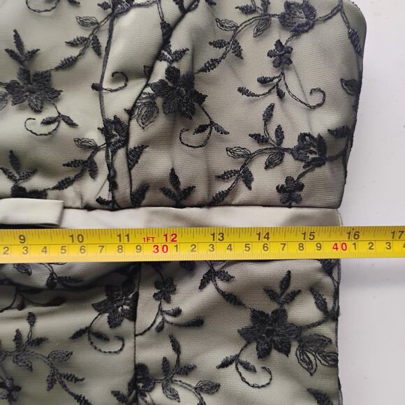 VTG Alfred Angelo Formal Top Green Sage and Black Floral Lace Overlay M? - Picture 8 of 8